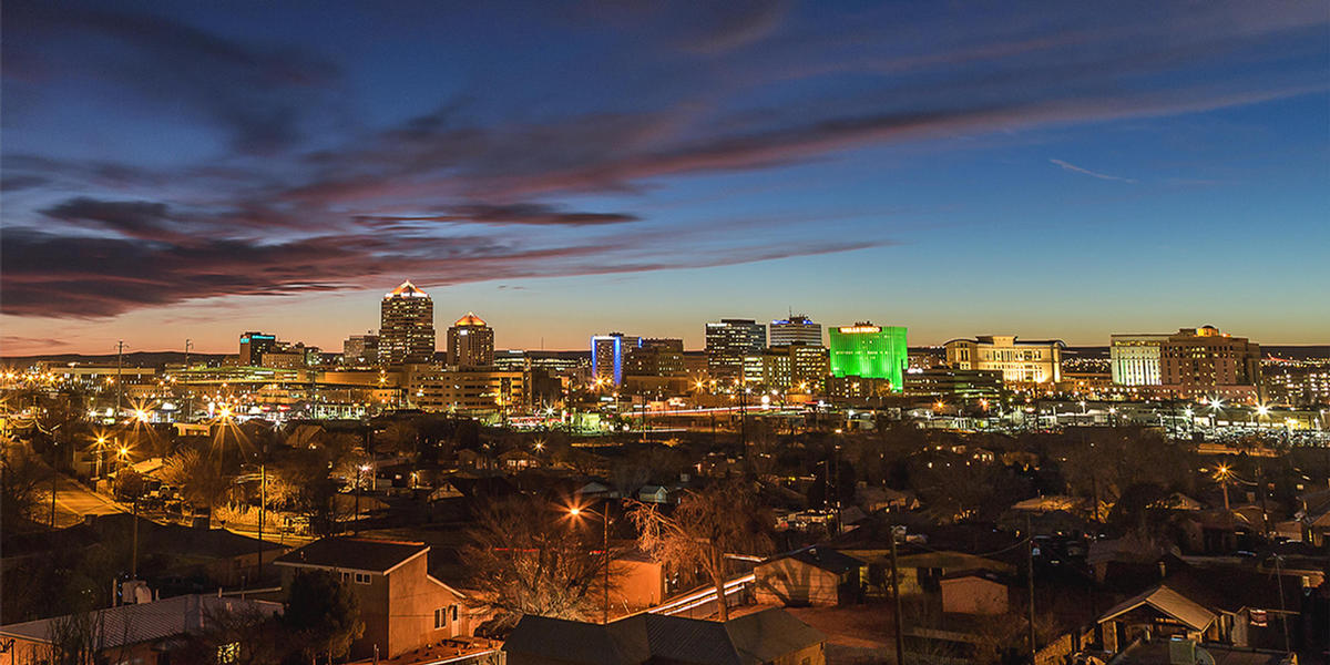 Albuquerque skyline at night